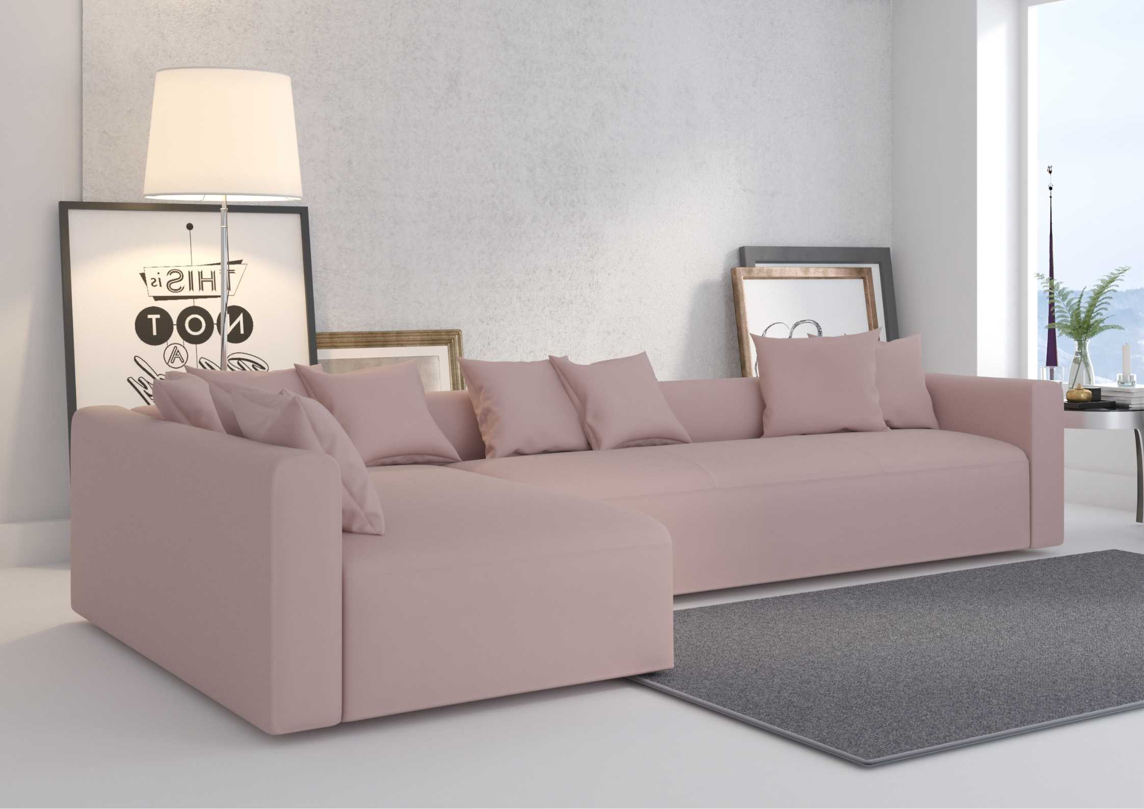 Duży narożnik industrialny w kolorze różowym